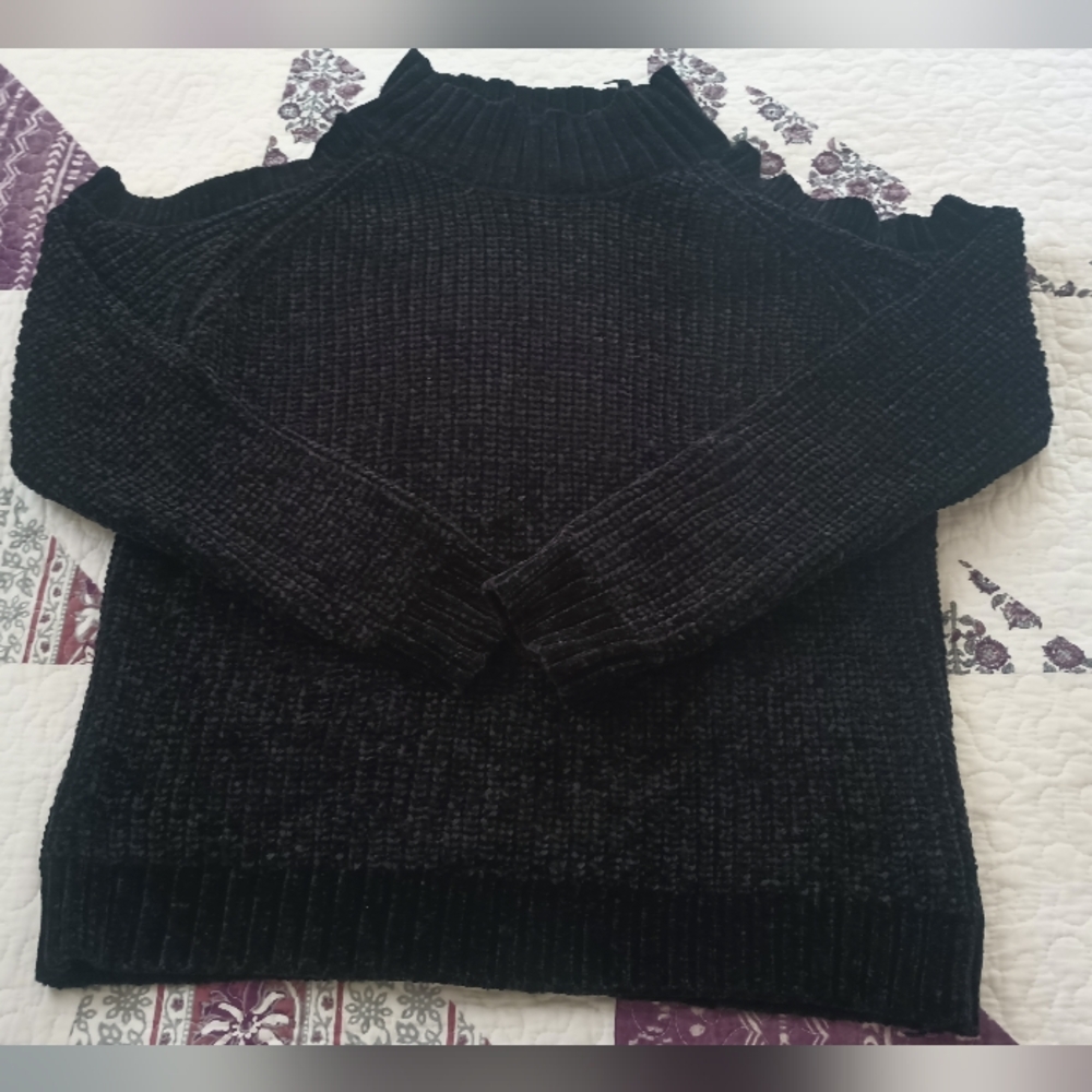 Nitrogen Open-Shoulder Sweater Black Women's Size M 100%Cotton Good Condition